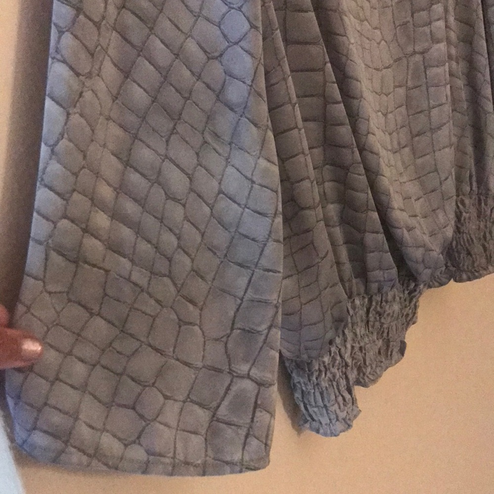 Michael Kors Silver Python Peasant Top - image 4